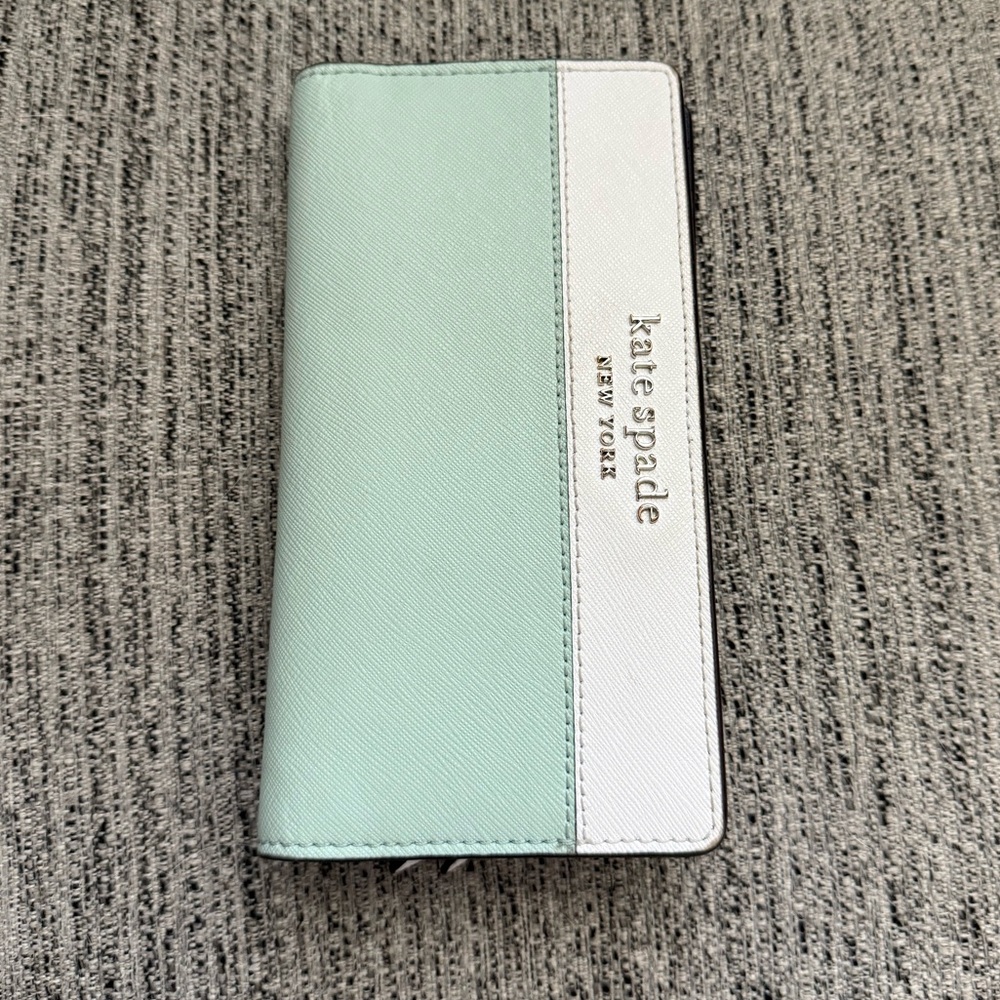 Kate Spade Mint Green and White Wallet
